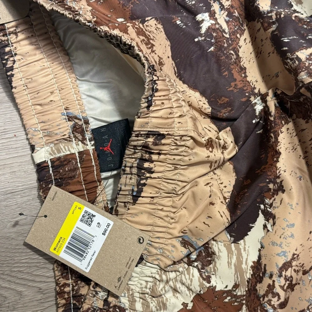 New Jordan Brooklyn Novelty Camo Womens Pants Loose Fit S, M, (Khaki/Brown